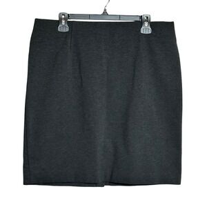 J Jill Ponte Pencil Skirt Size Large Knee Length Dark Gray Office Career Casual